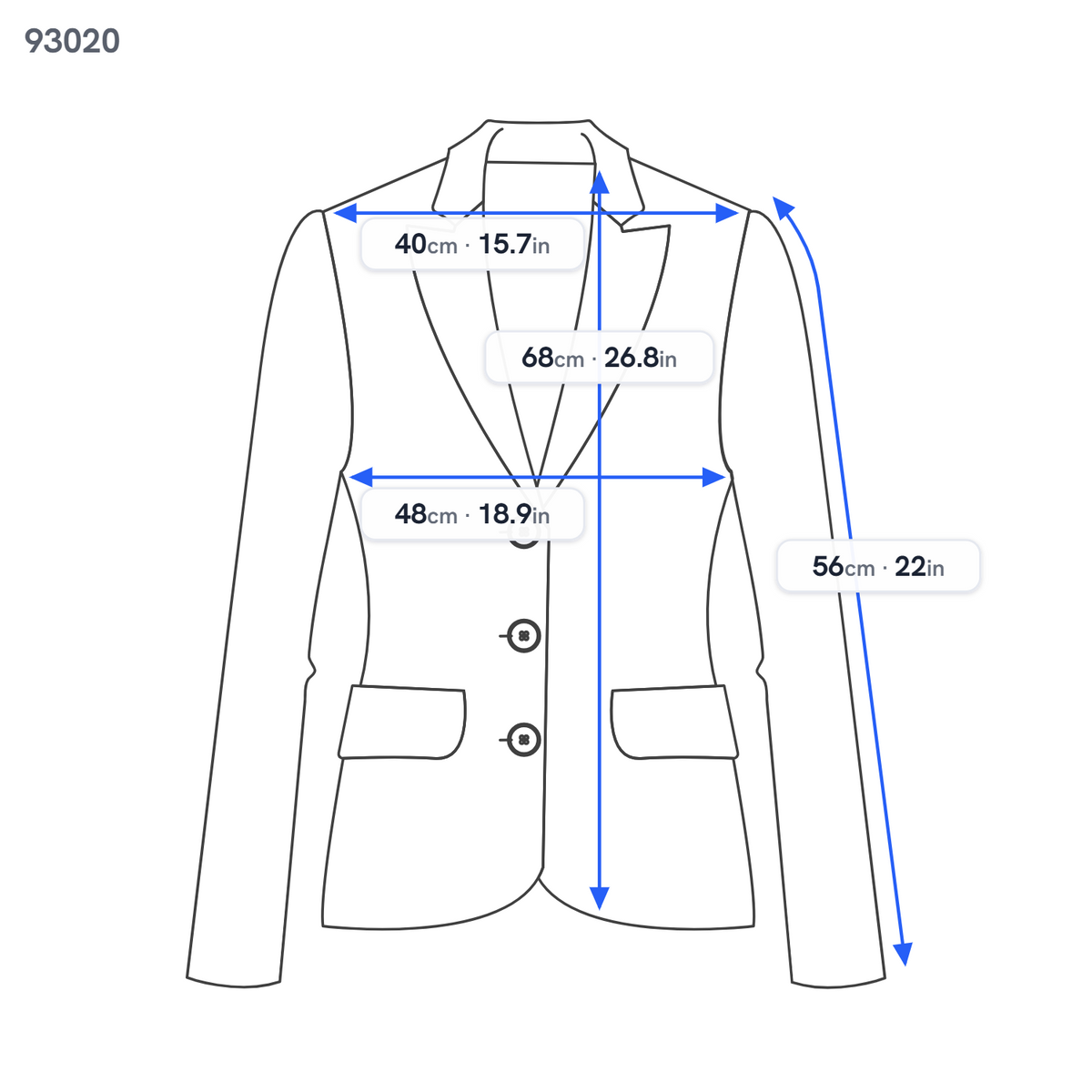 Suistudio Women Blazer Cameron Eu40s Blue Wool Pinstriped Single Breasted