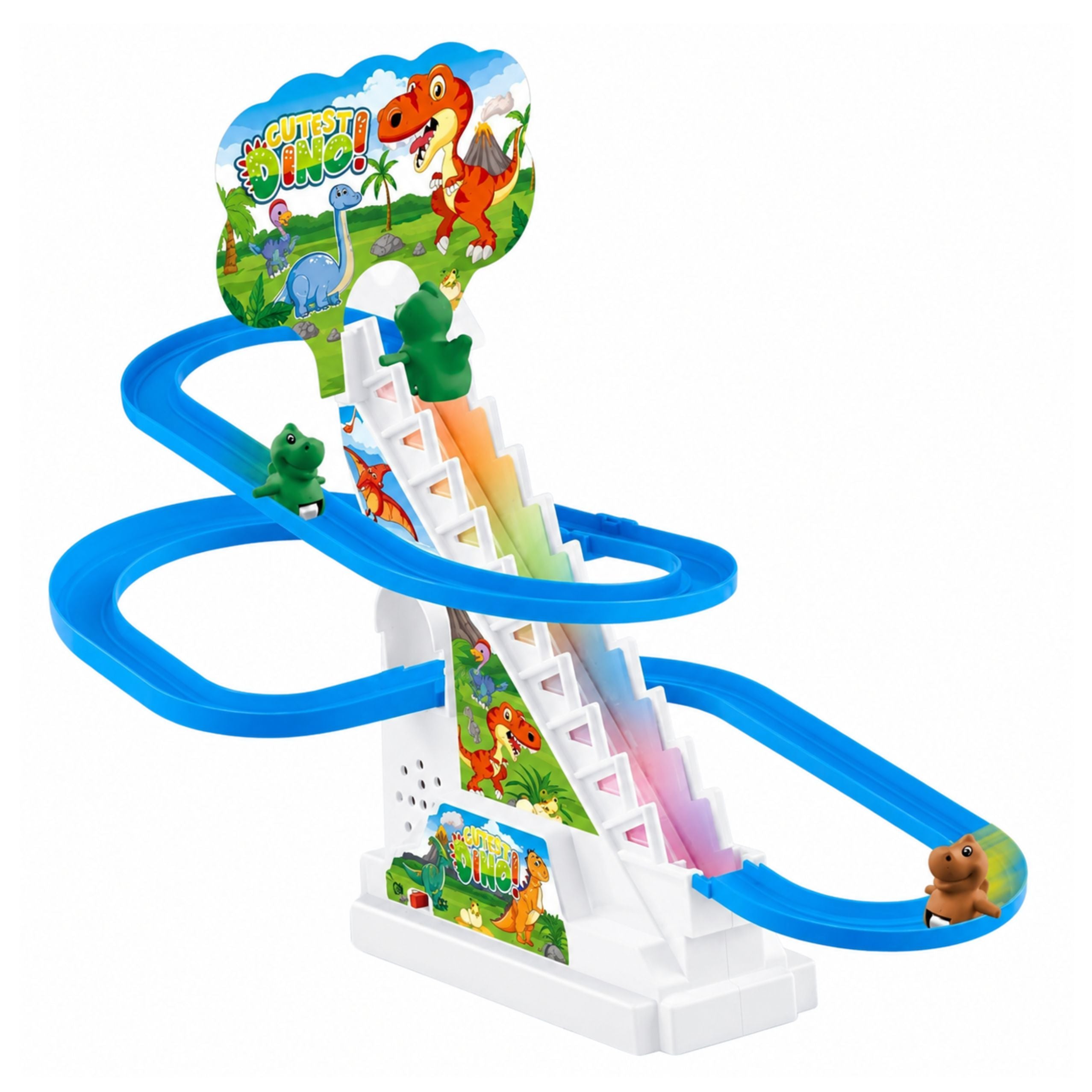 Spor Dinosaur Slide Flytte Trapper Figurer Lys Lyde