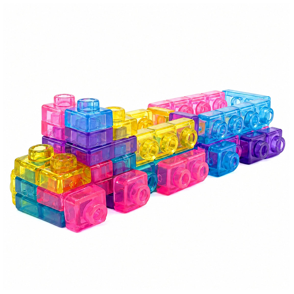 Blocs en Caoutchouc Construction Flexible Transparent Coloré 20 Pcs.