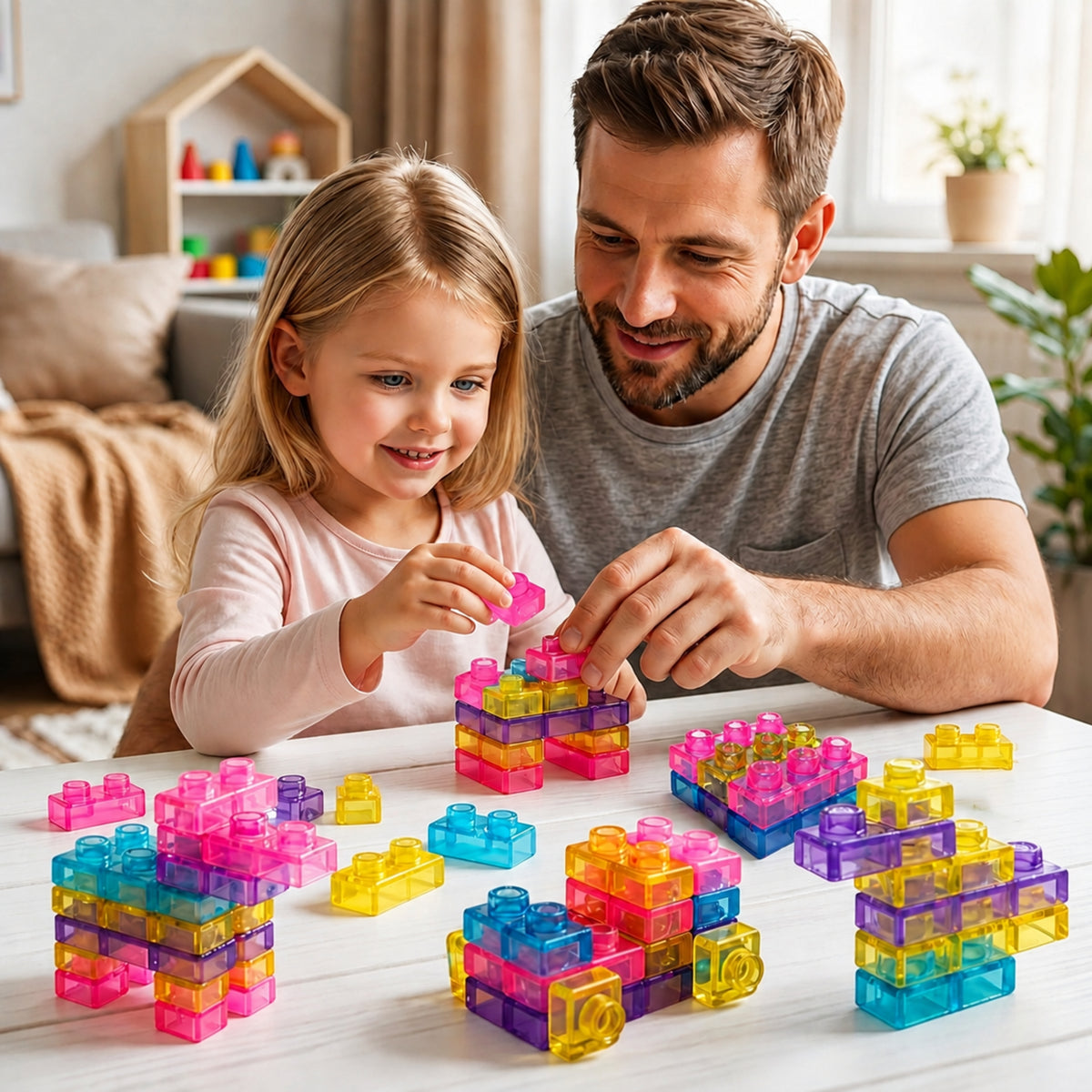 Blocs en Caoutchouc Construction Flexible Transparent Coloré 20 Pcs.
