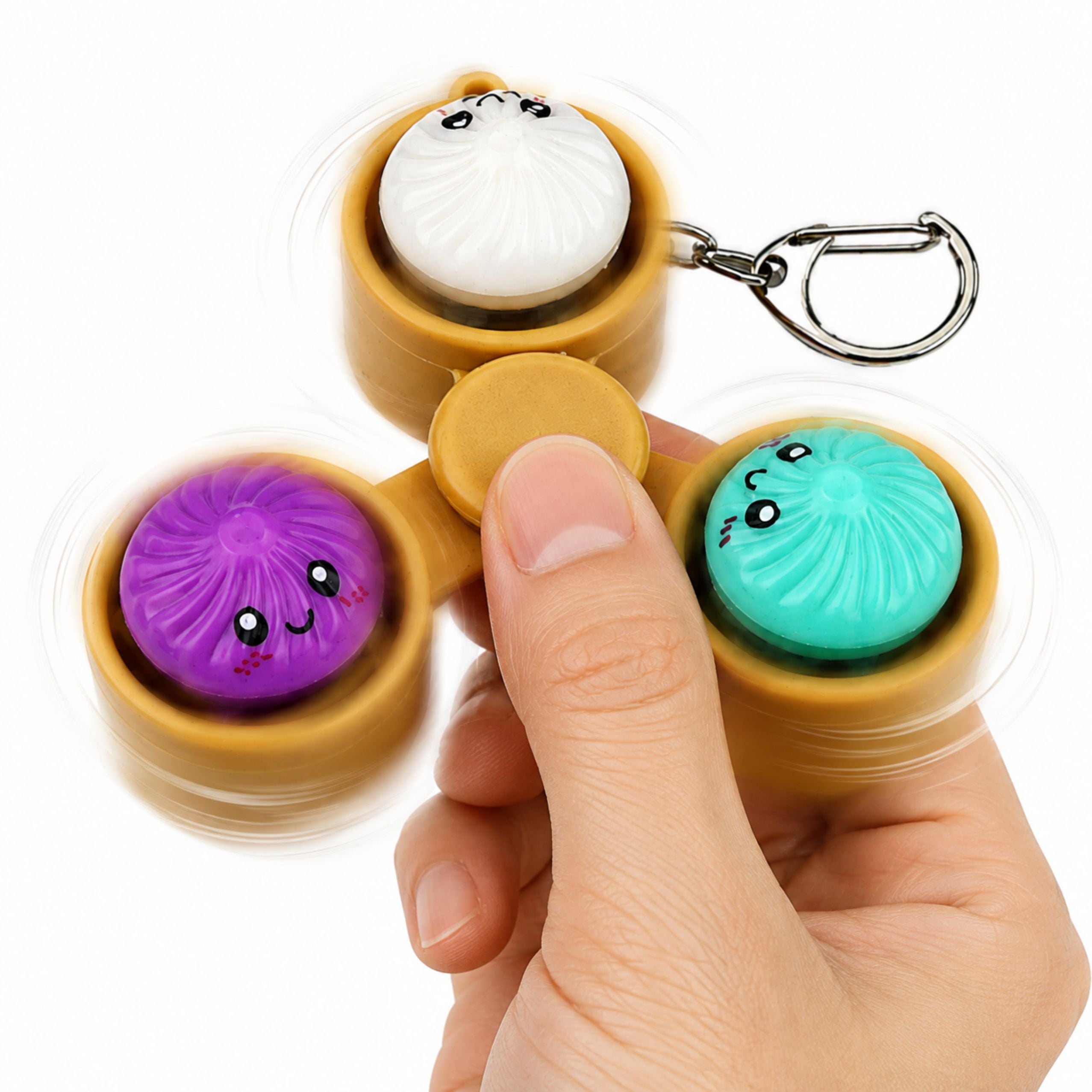 Dumplings In A Basket Keychain Glowing Led Dumpling Fidget Spinner 8.5 Cm