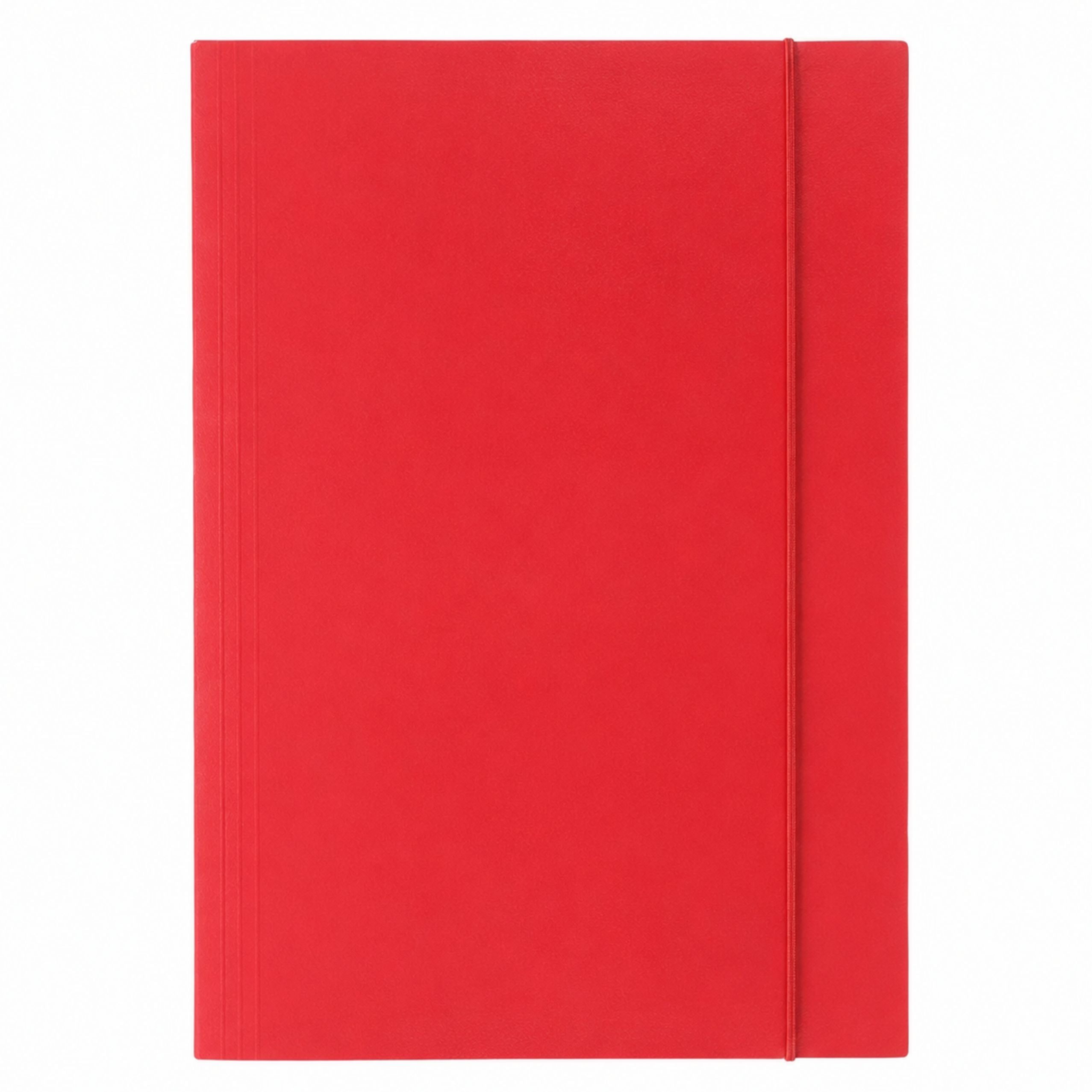 Red Laminated Cardboard Folder With Elastic Band A4+ 300 Gsm