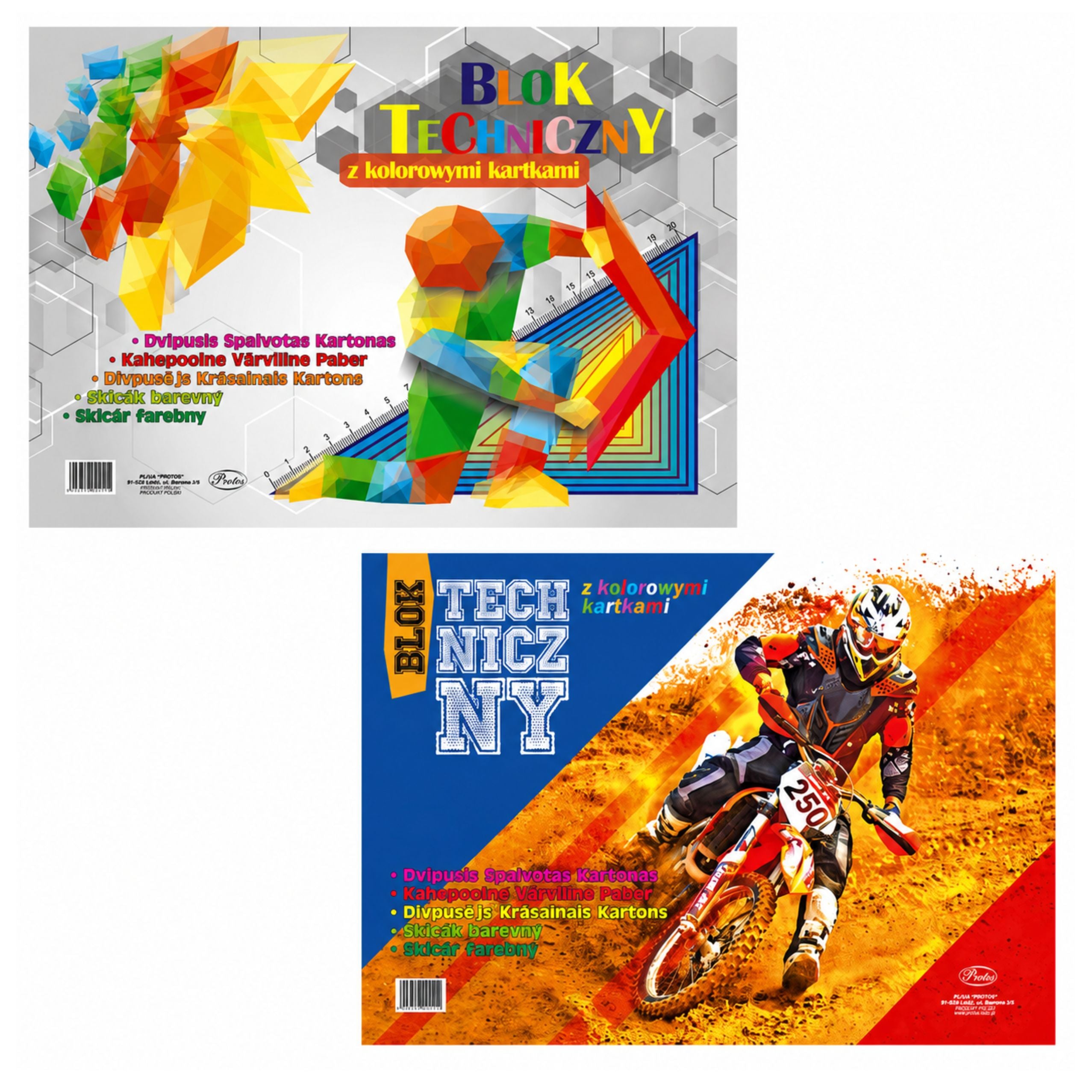 Protos A3 Technical Drawing Pad With Colored Sheets