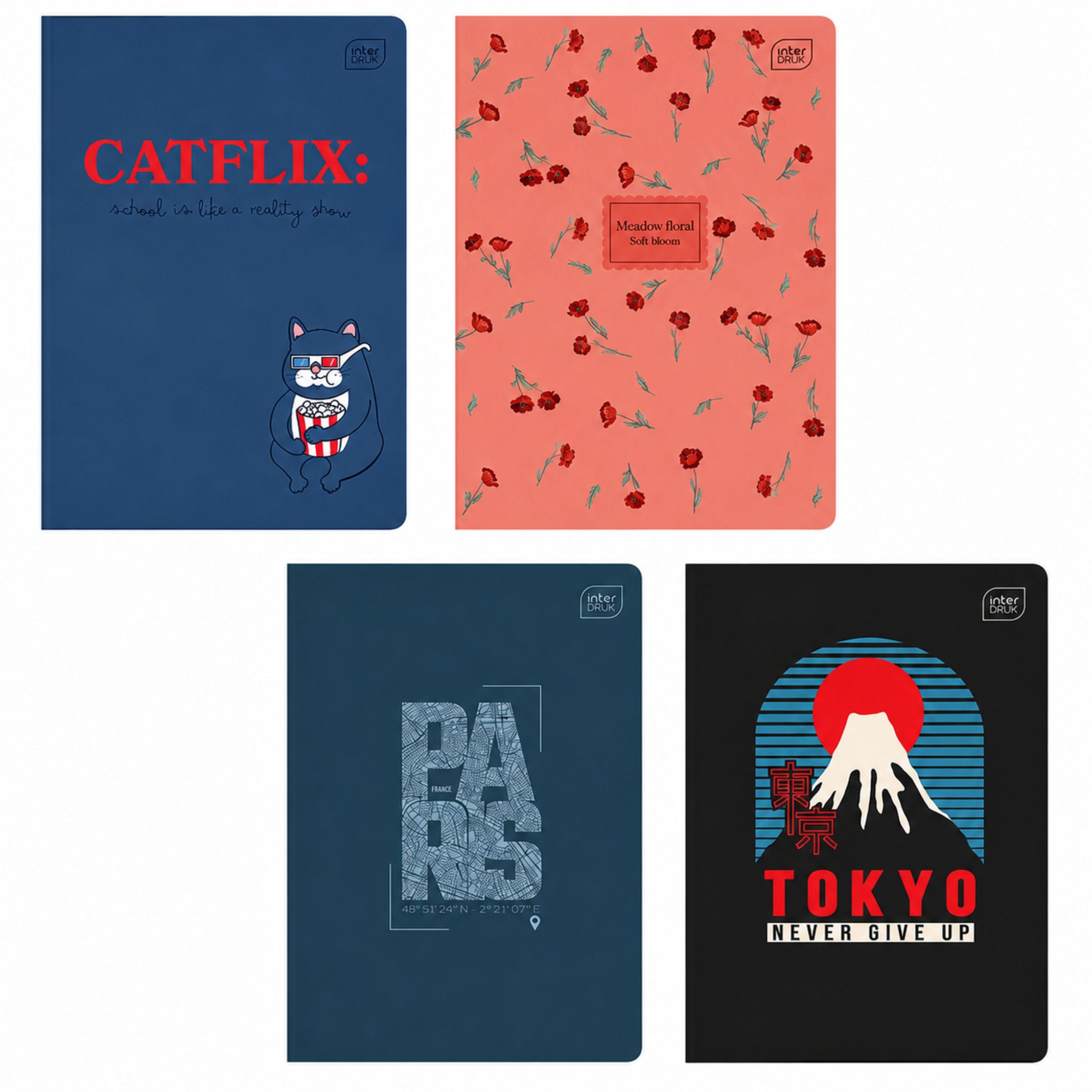 Interdruk A5 Plain Notebook 60 Sheets Assorted Designs
