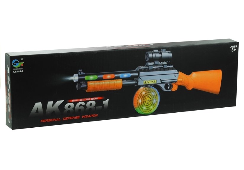 Machine Gun Weapon Ak 868-1 Shines & Plays 60 Cm
