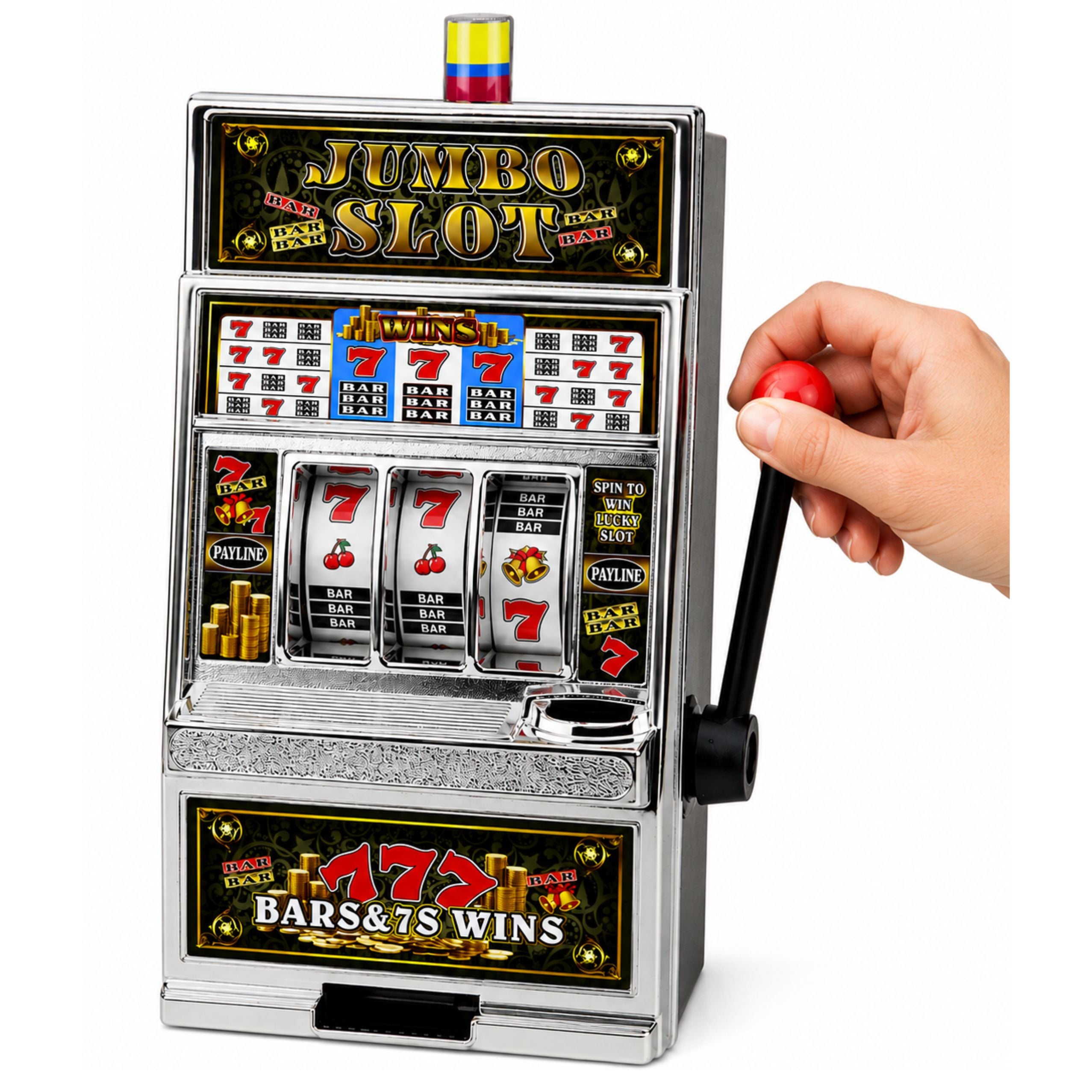 Stort Slot Machine Casino Med Sounds Money Bank