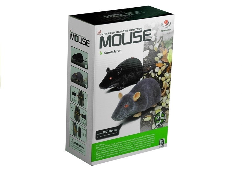 Big Rc Mouse Toy Wheels Black - Make A Prank