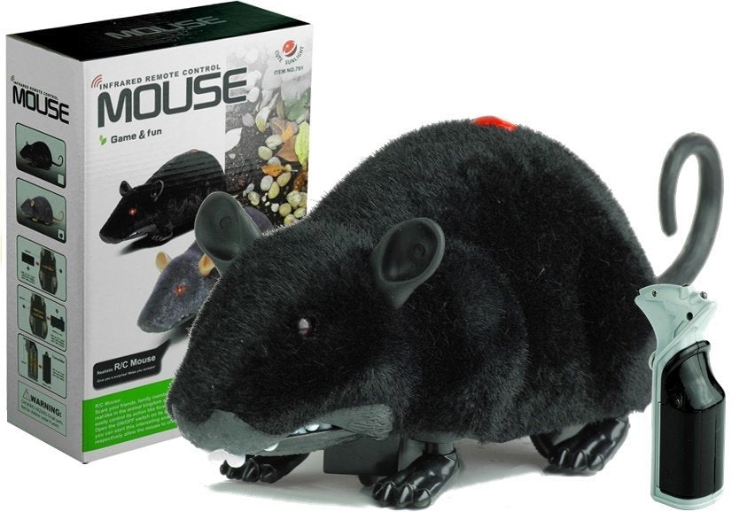 Big Rc Mouse Toy Wheels Black - Make A Prank