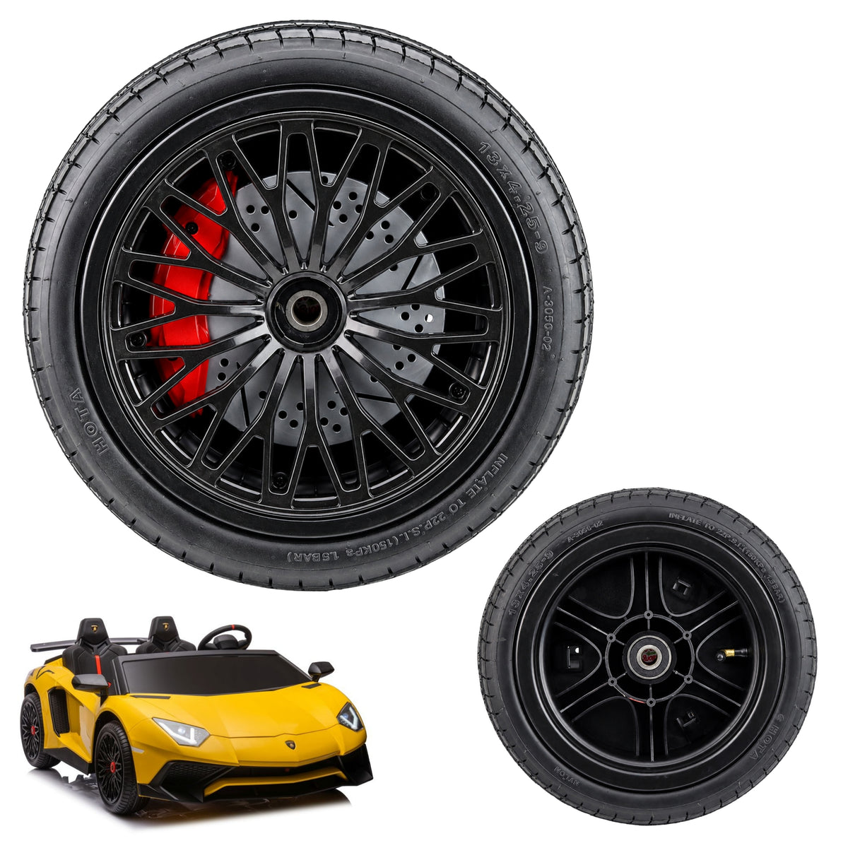 Wheel For A Battery-powered Vehicle A8803 Lamborghini Xxl Rubber Inflatable