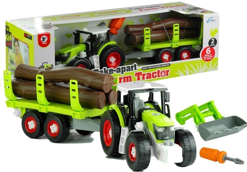 Assembly Tractor With Trailer For Wood 43 Cm