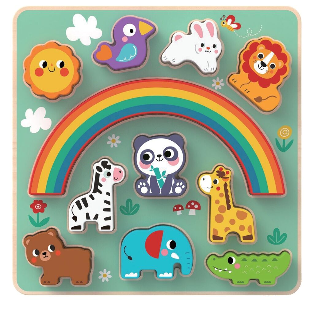 2kids Toys Quebra-cabeça de equilíbrio animal 2 em 1