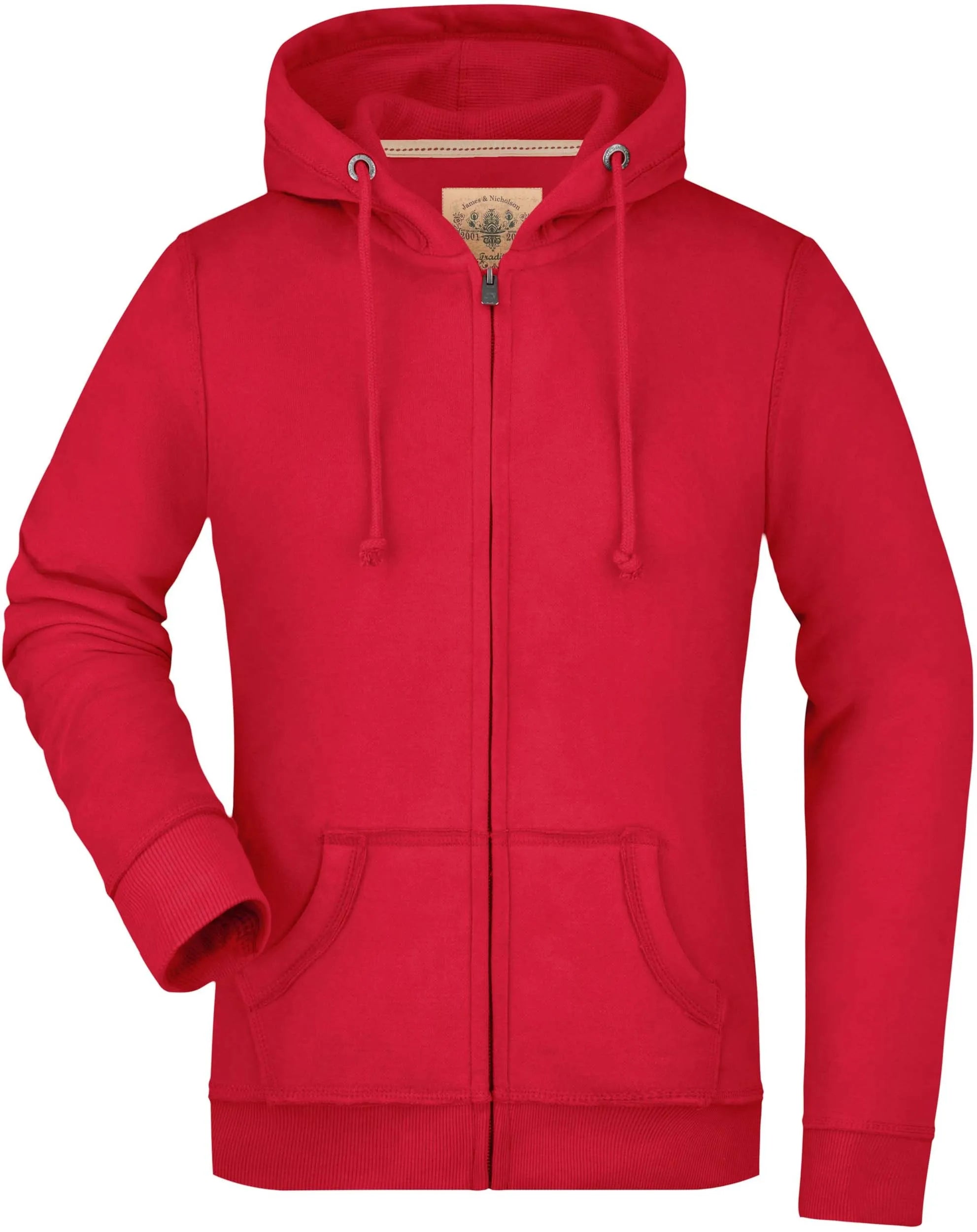 Damska bluza James & Nicholson Vintage Hoody czerwona