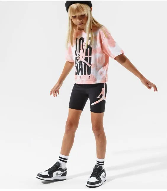 Calções de bicicleta Nike Jordan Tie Dye menina preto