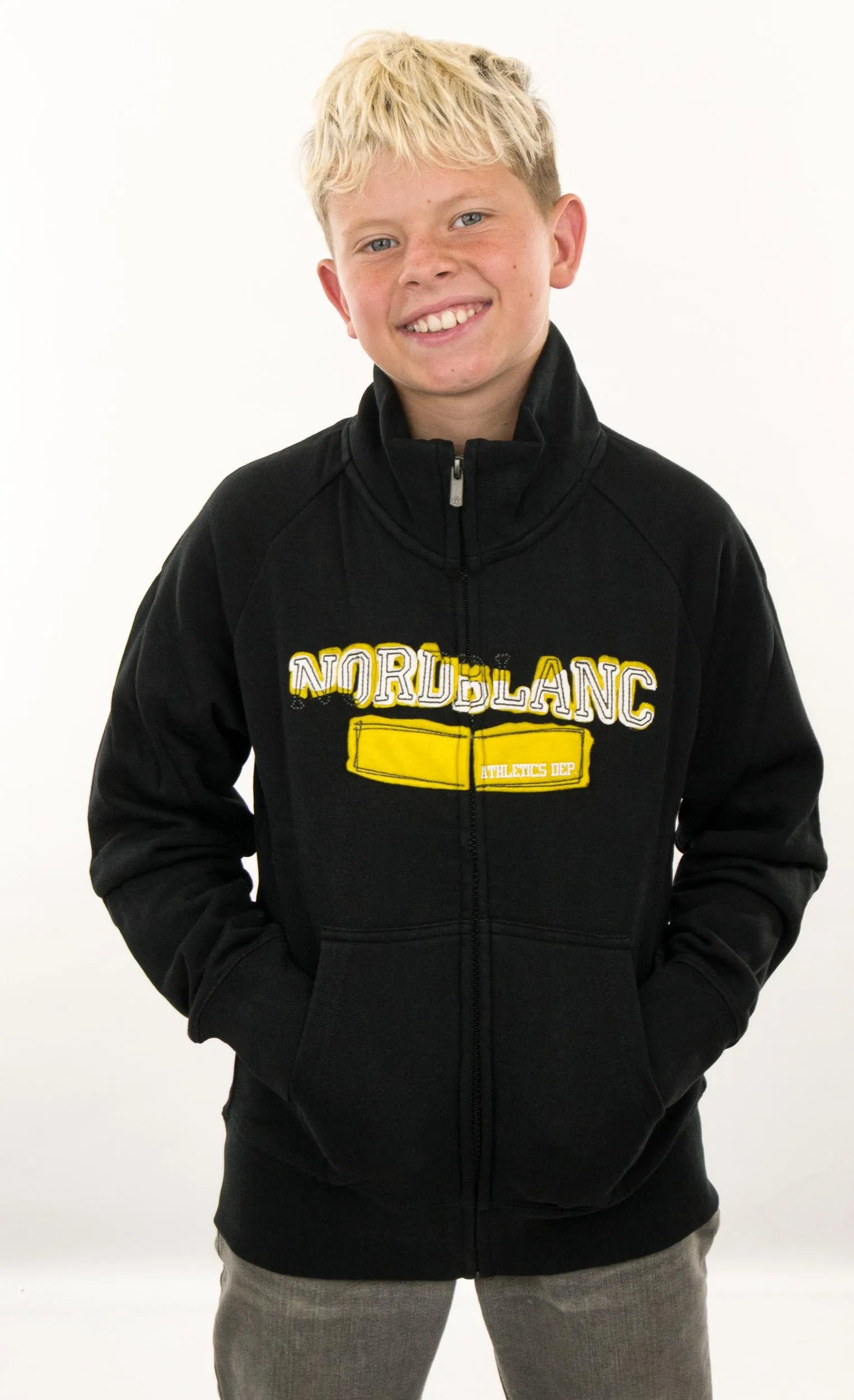 Nordblanc Kids Hoodie med dragkedja Svart