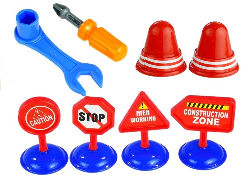 Set Of Vehicles Police Fire Engine Auto Transport Trailer Unscrewing