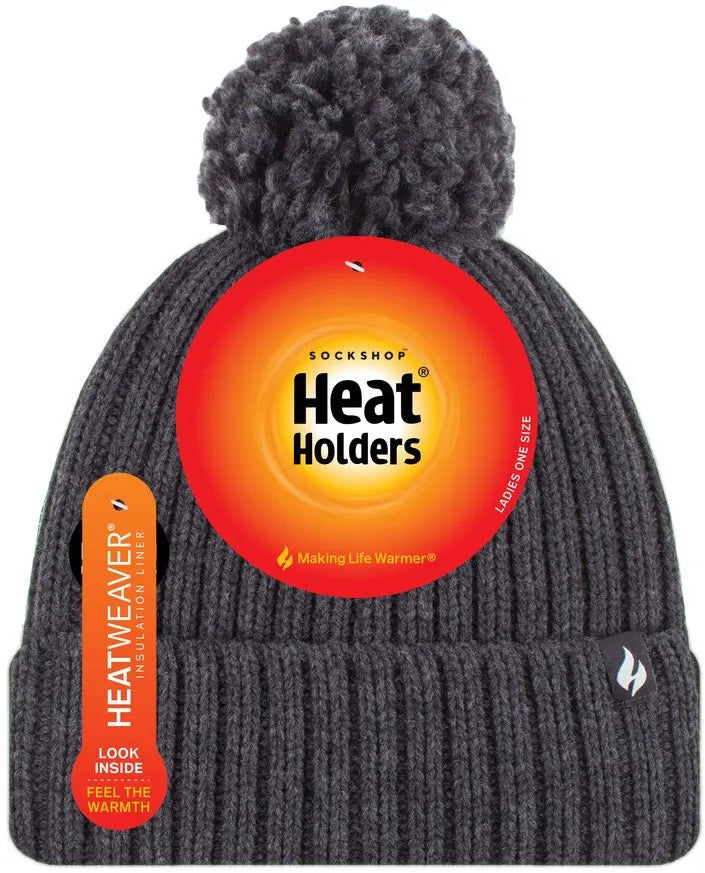 Bonnet d'hiver pour femme Heat Holders Arden Gris Charbon