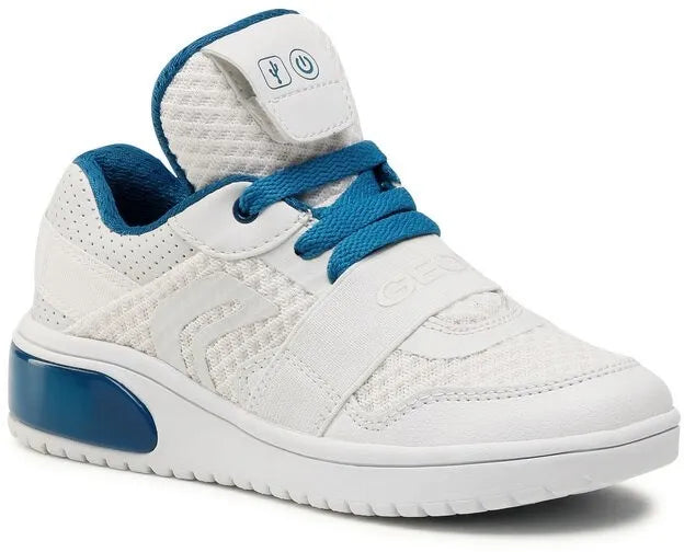 Chaussures Enfant Geox Jr Sneaker Blanc/petrol Blanc