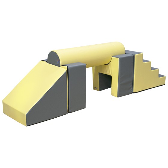 Setfigures Nº5 ( Stairs 2 Seats Cylinder And Ramp) Amarillo/Gris