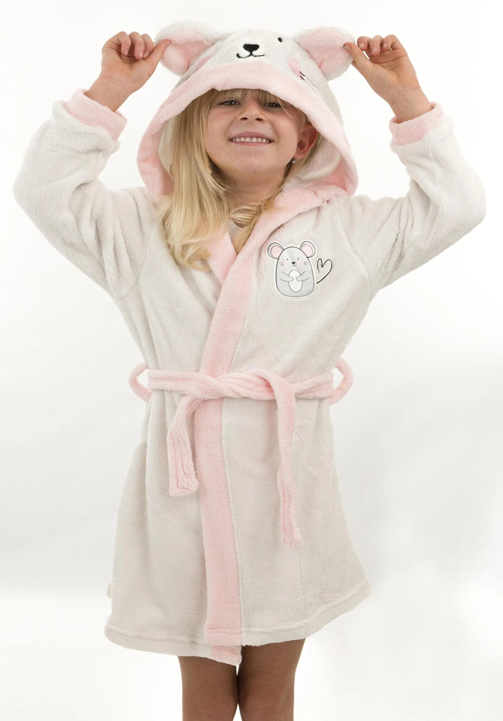Kinderbadjassen Muis Grijs