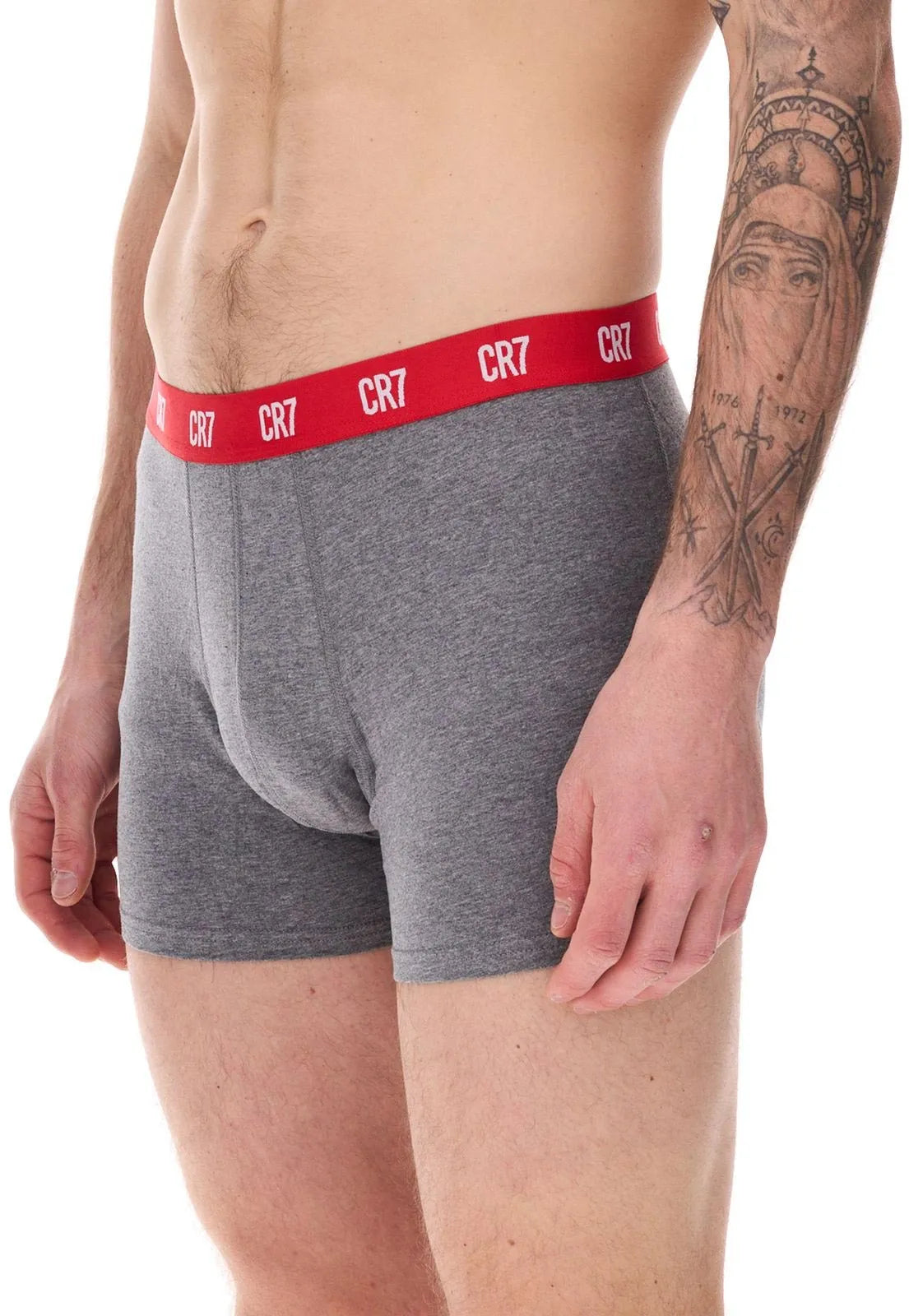 dornálaithe cr7 fir cristiano ronaldo boxershort 5-pacáiste meascán liath-dubh-dearg 2xl
