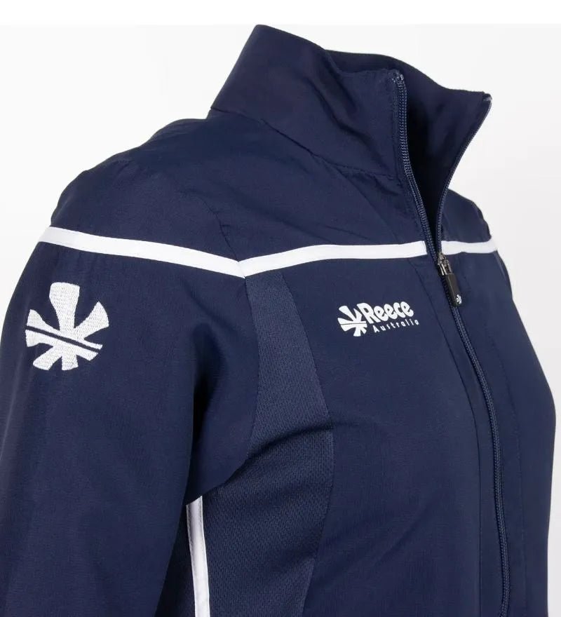 Damen Reece Varsity Jacke Marineblau-Weiß Blau