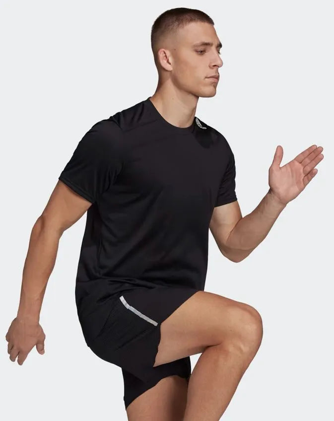Herren-Lauf-T-Shirt Adidas Men D4r Schwarz