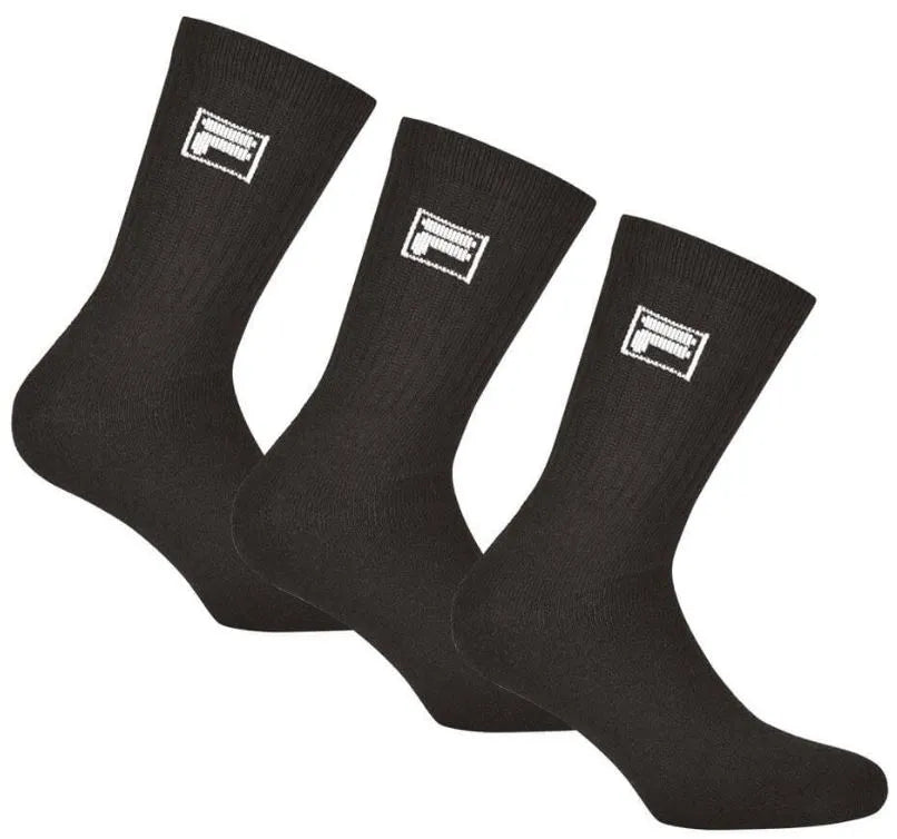 3-pak skarpet unisex Fila Crew Tennis, czarny, 35-38
