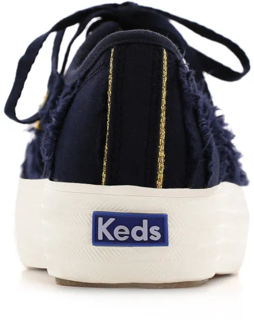 Women's Shoes Keds Wms Triple Kick Eyelash Canvas Indigo Blue