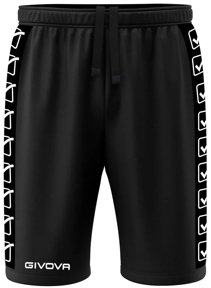 Pantalón Corto Deportivo Givova Terry Band Negro