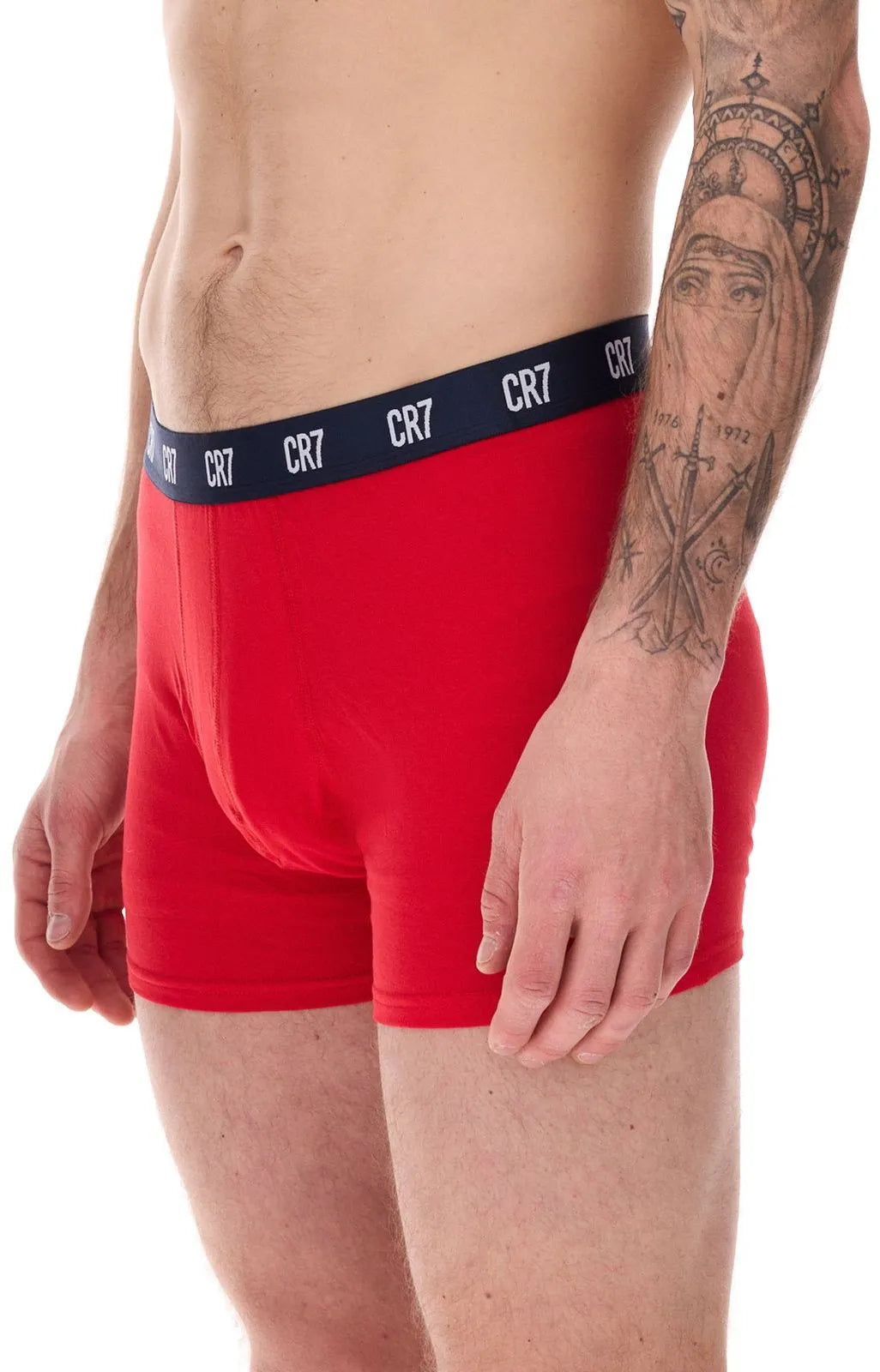 Dornálaithe cr7 fir cristiano ronaldo boxershort 5-pacáiste meascán liath-dubhghorm-dearg s