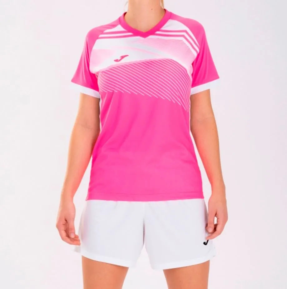Camiseta feminina joma supernova ii rosa-branca l