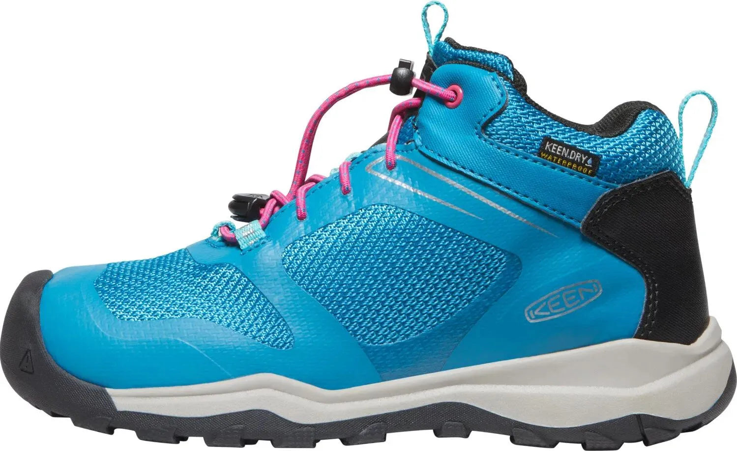 Chaussures enfants Keen jr wanduro mid wp fjord bleu/fuchsia violet 32-33