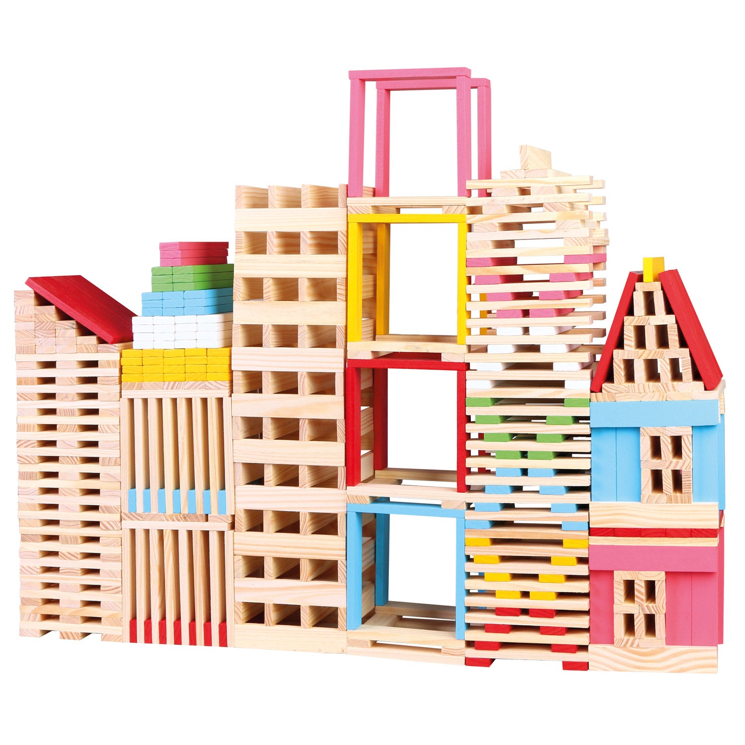 Kit de construcción de ciudad de madera 150 piezas