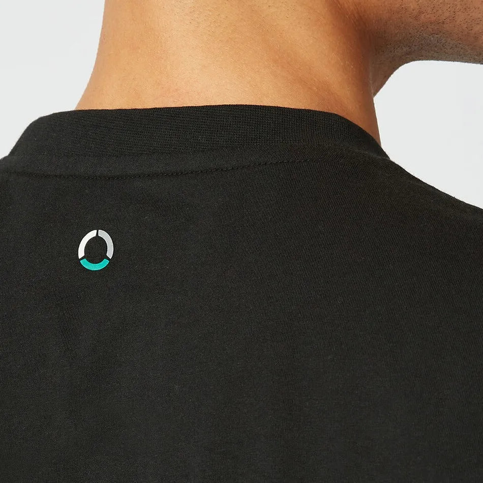 T-shirt mercedes uomo f1 fw t-shirt con logo grande nero nero xs