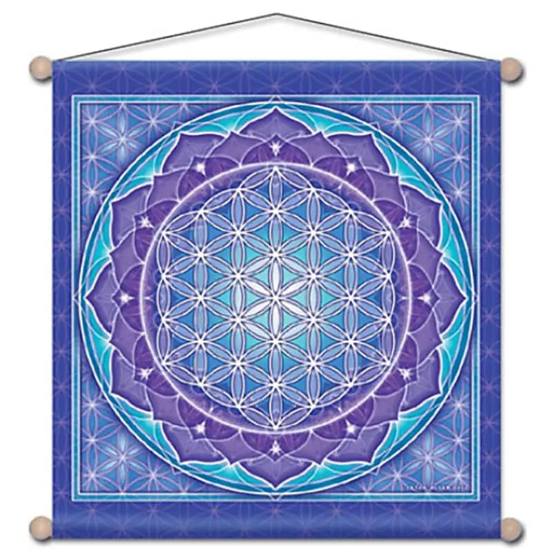 Meditation Banner Flower Of Life - 38x38 Cm