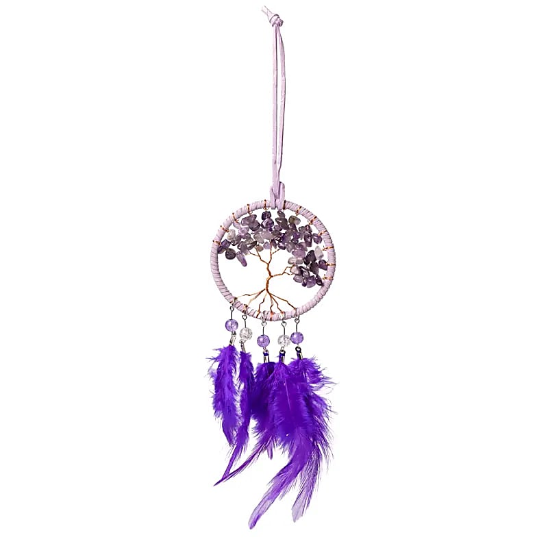 Dreamcatcher Tree Of Life Ametist - ±7x23cm Set med 2 st
