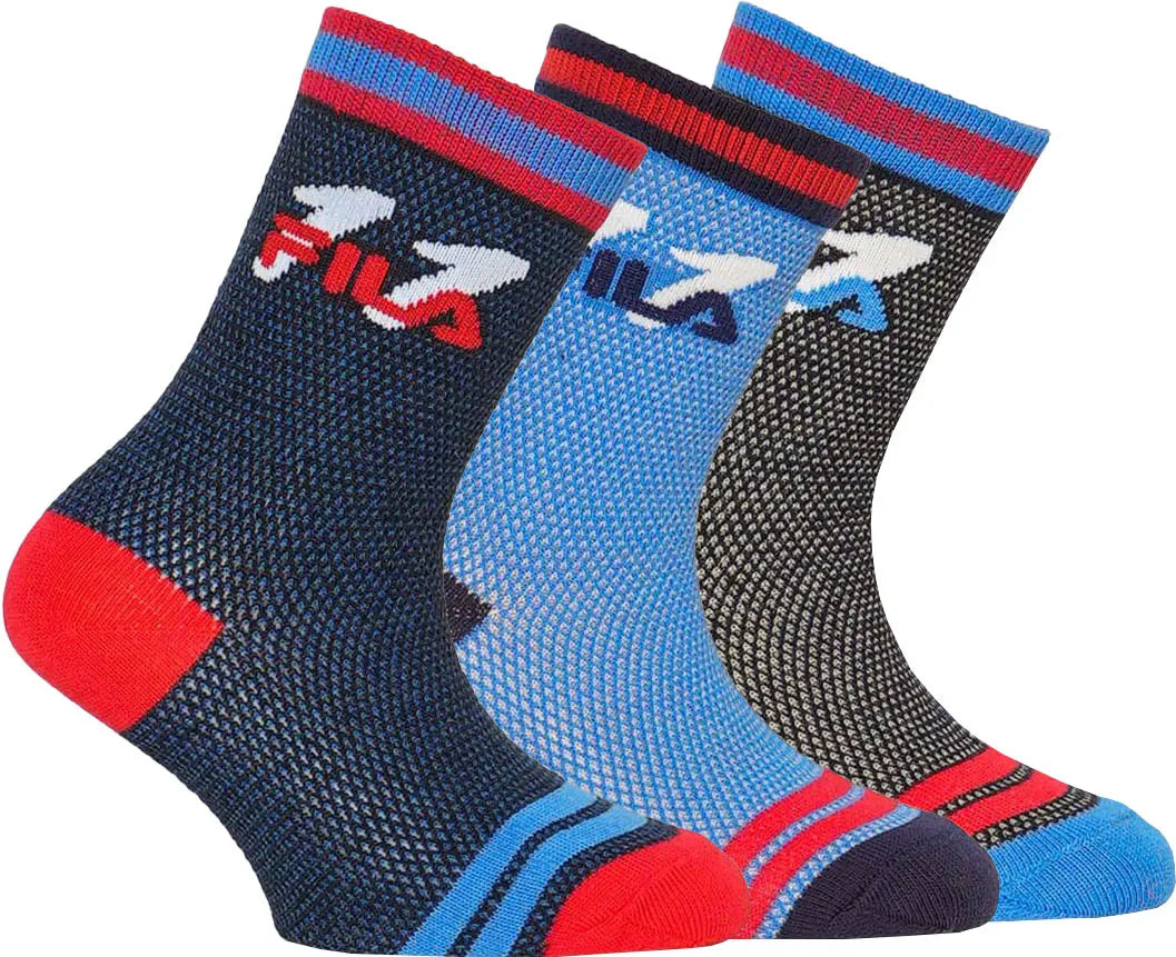Children's Socks Fila Jr. Sock City 3-pack Blue 35-38