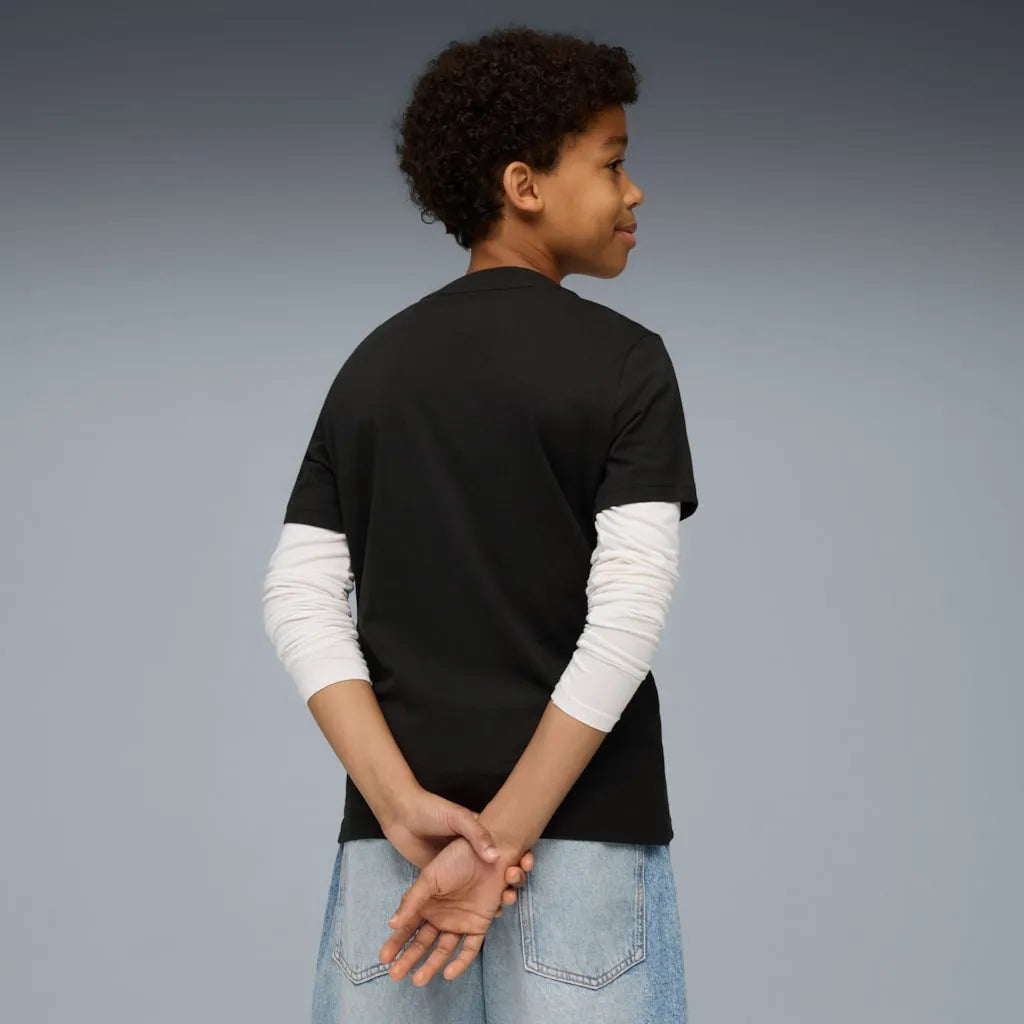 Camiseta infantil puma graphic box tee b preto 176