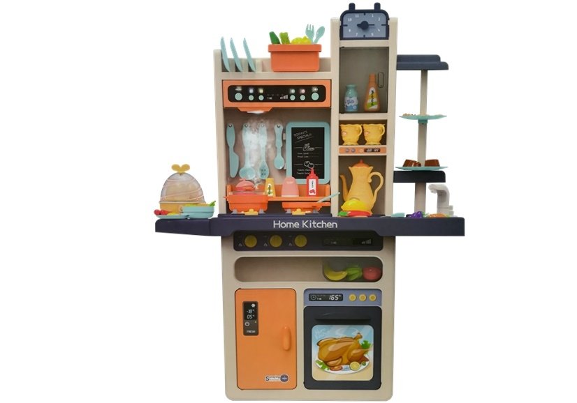 Children's Kitchen Pair Lights Sounds Plates Pots Accessories 65 Pcs.