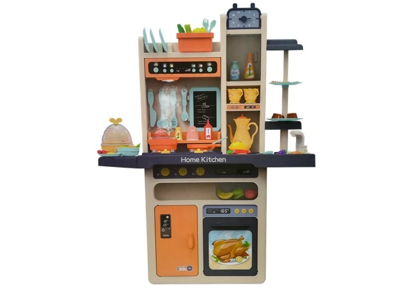 Children's Kitchen Pair Lights Sounds Plates Accessories Pink 65 Pcs.