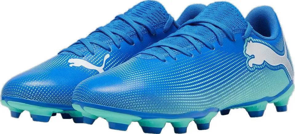 Chuteiras de futebol puma mens future 7 play fg/ag chuteira azul claro azul 44