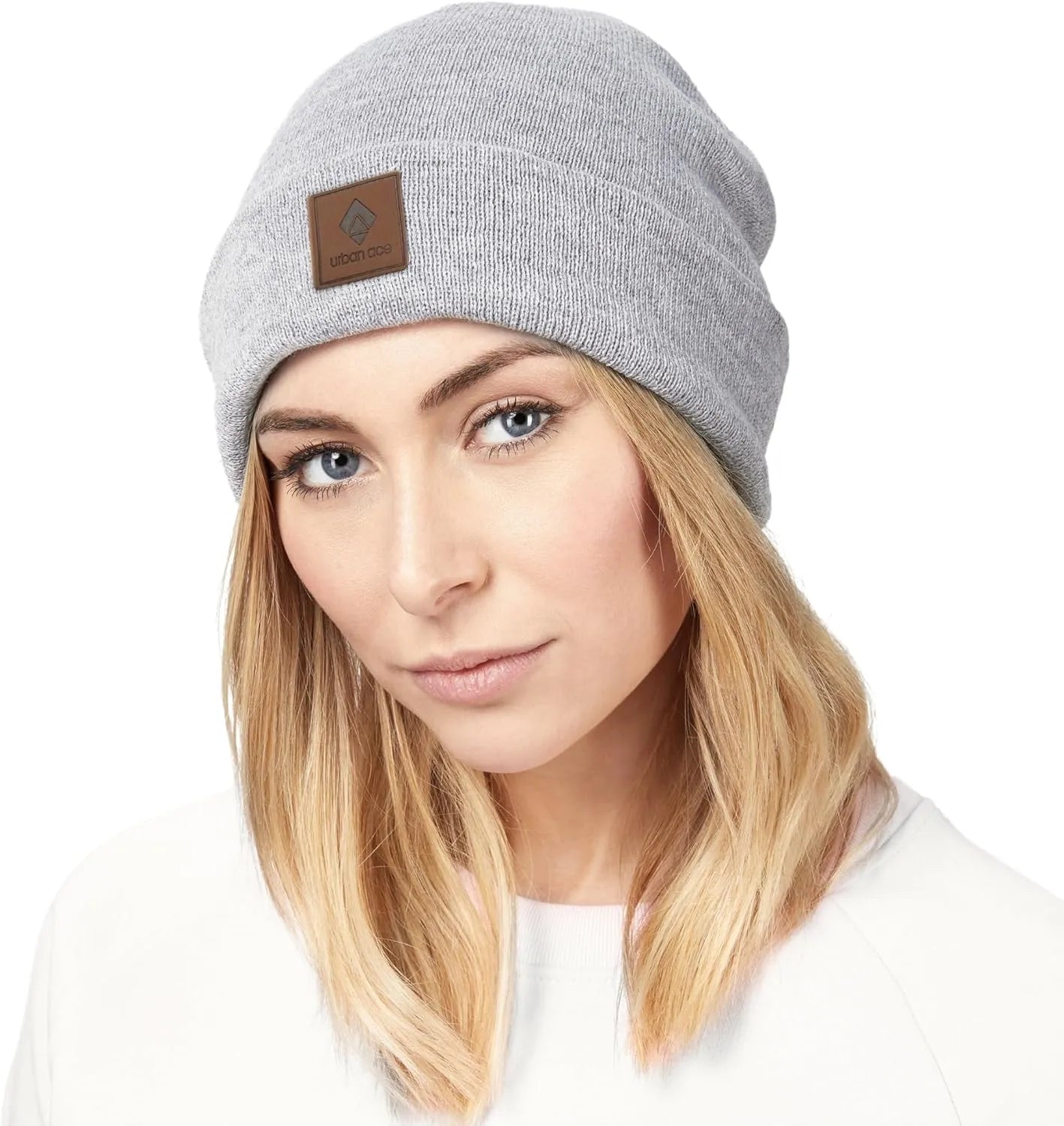 Chapeaux d'hiver Urban Ace Bonnets à manchette unisexe Gris