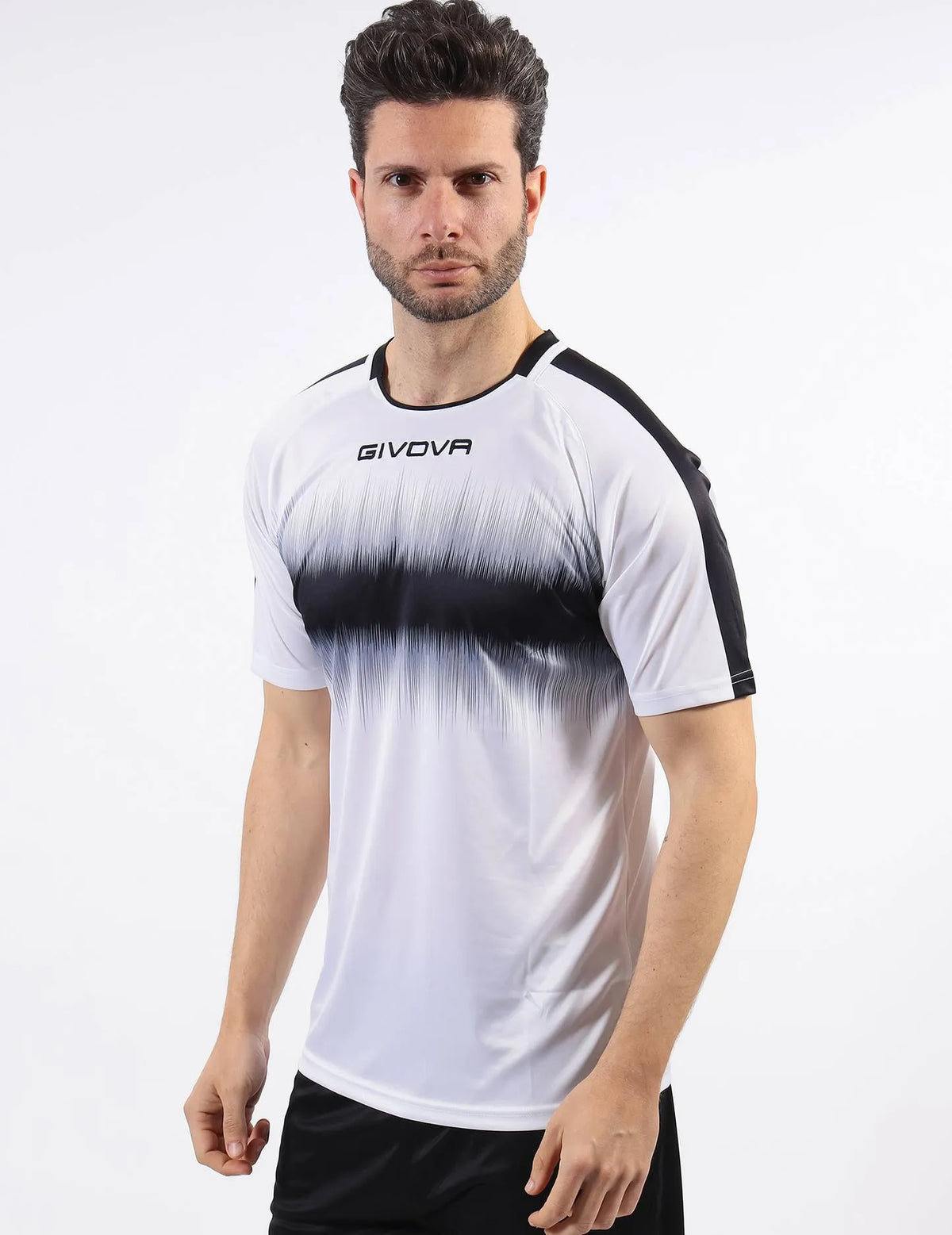 Camiseta esportiva Givova Rádio Preto-branco Branco