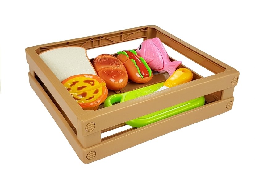 Hot-dog Set For Cutting Indredients In A Basket