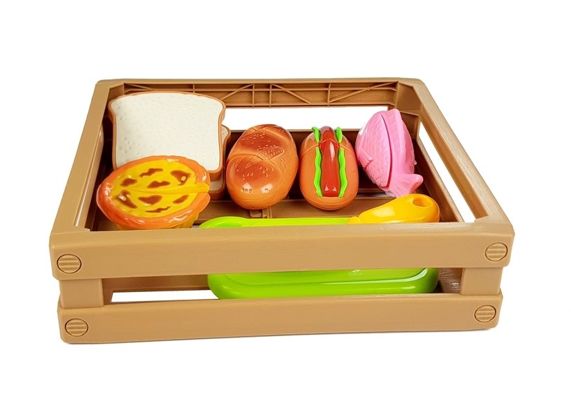 Hot-dog Set For Cutting Indredients In A Basket
