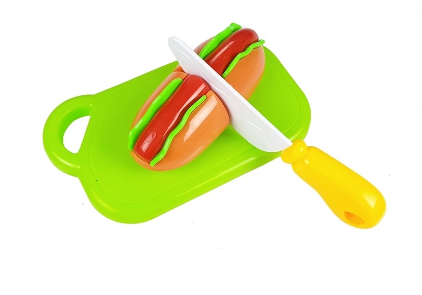 Hot-dog Set For Cutting Indredients In A Basket