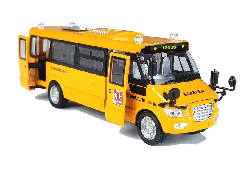 Metal School Bus With Friction Drive Die Cast Model
