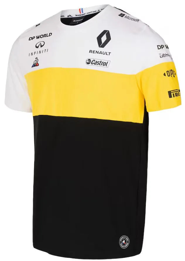 Camiseta infantil Renault Jr F1 Team Camiseta Branco-amarelo-preto Preto/amarelo/branco