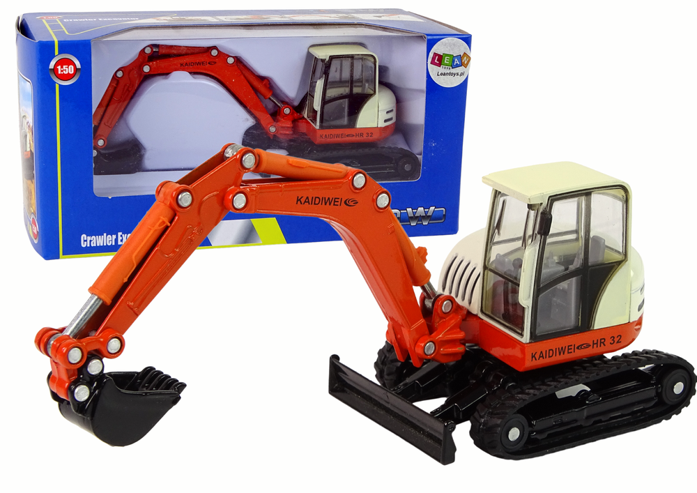 Metal Excavator With Big Arm 1:50 Die Cast Model