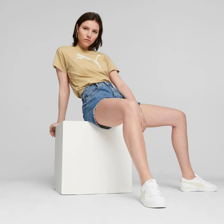 T-shirt da donna puma wmns la sua maglietta sand dune beige xs